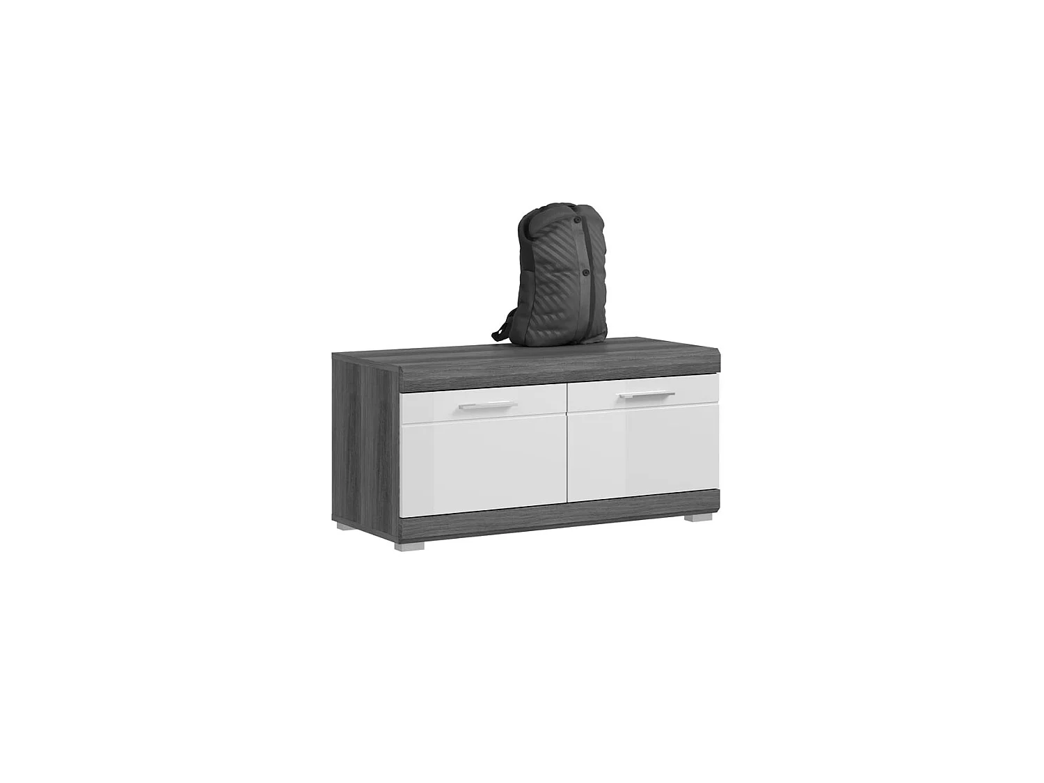 Panca scout con contenitore grigio.