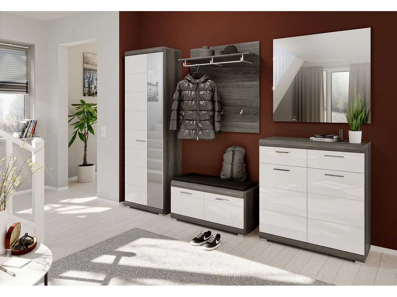 Panca scout con contenitore grigio.