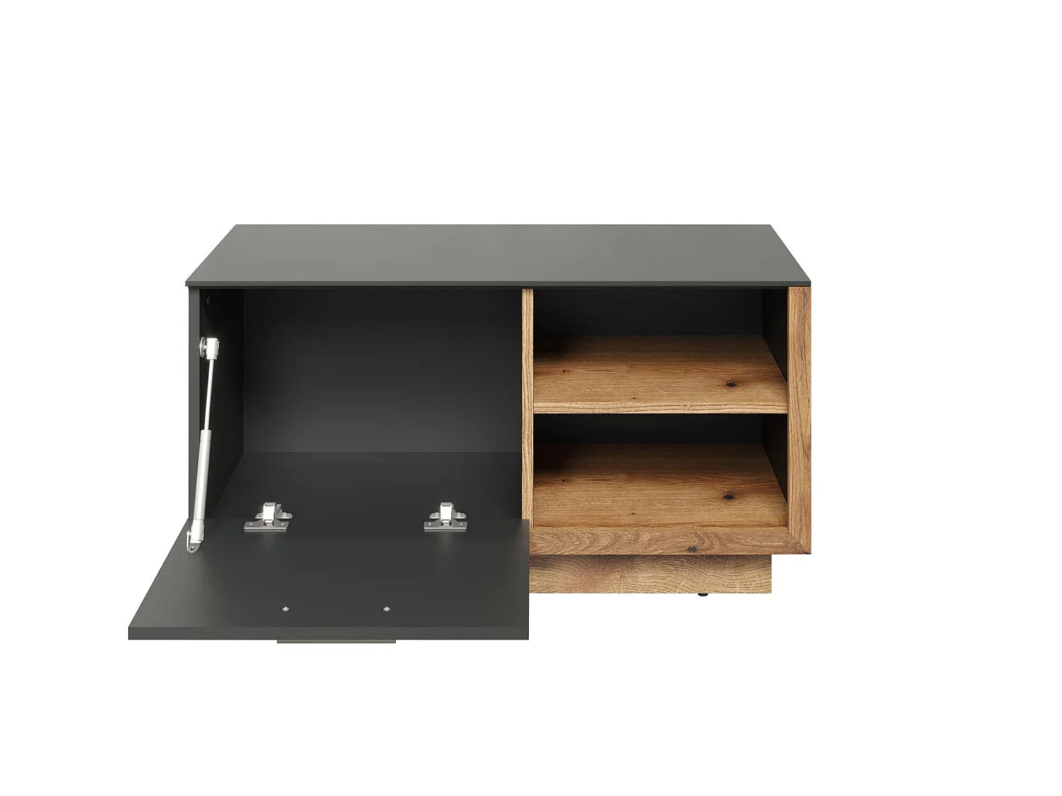 Synnax Sitzbank 1 Klaptür, 2 Ablagen grau,Eiche dekor.