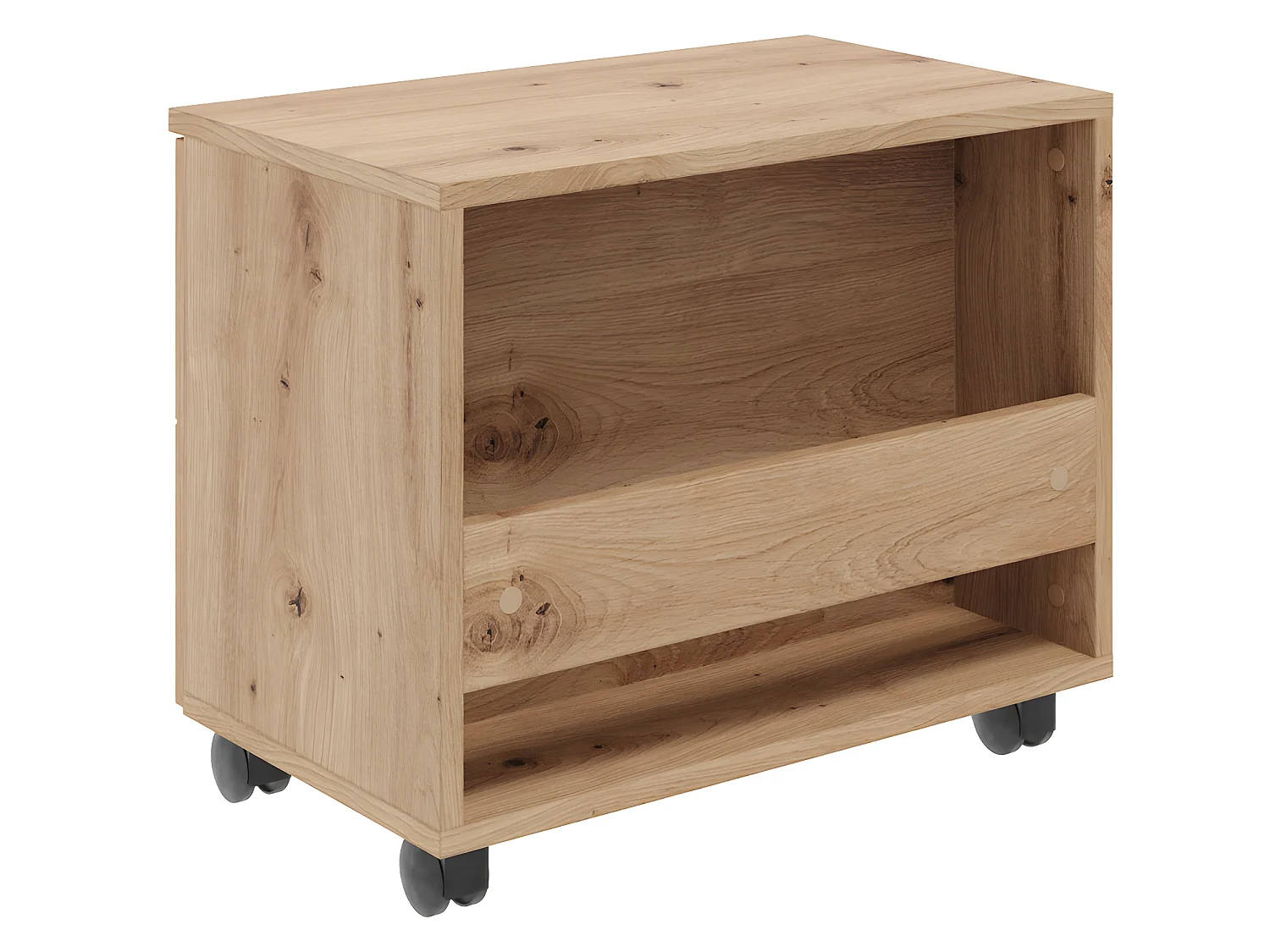 Geo Banc pour salle de bain, 1 compartiment ouvert, 1 rabat imitation chêne.