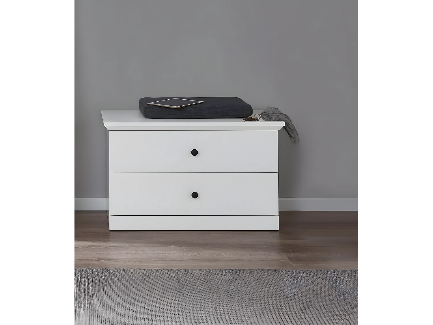 BrandsonBaxter Sitzbank 2 Schubladen weiß.