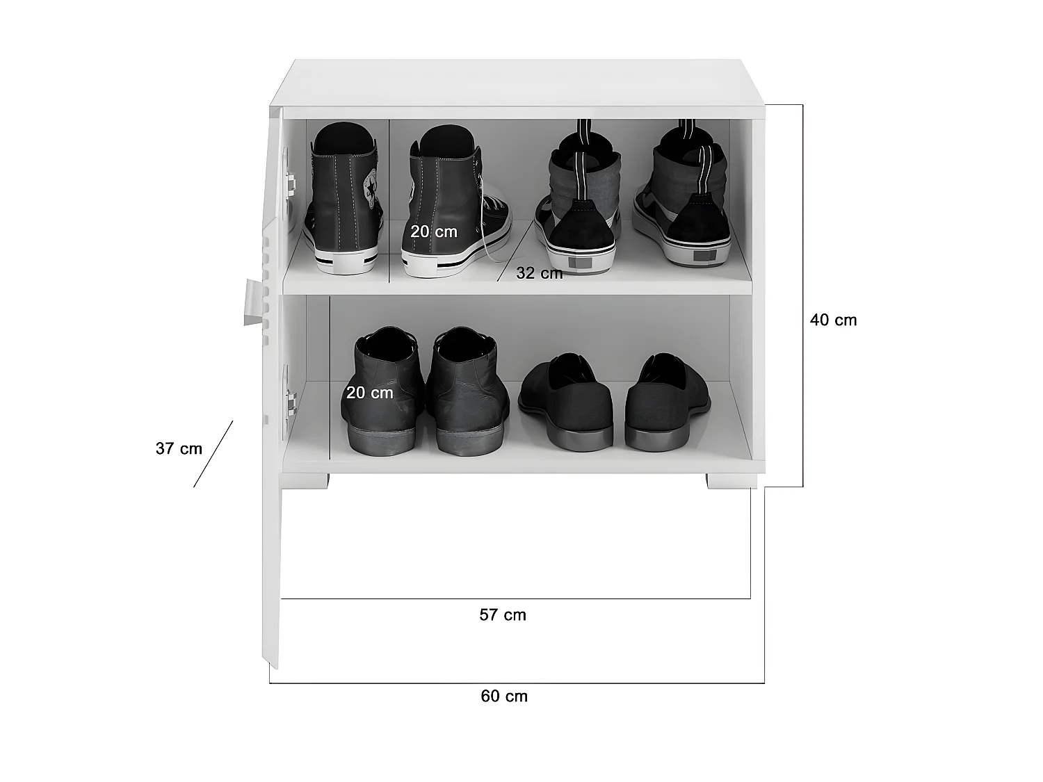 Linus banc avec stockage blanche.