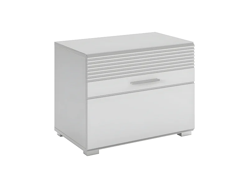 Banco Linus con almacenaje color blanco.