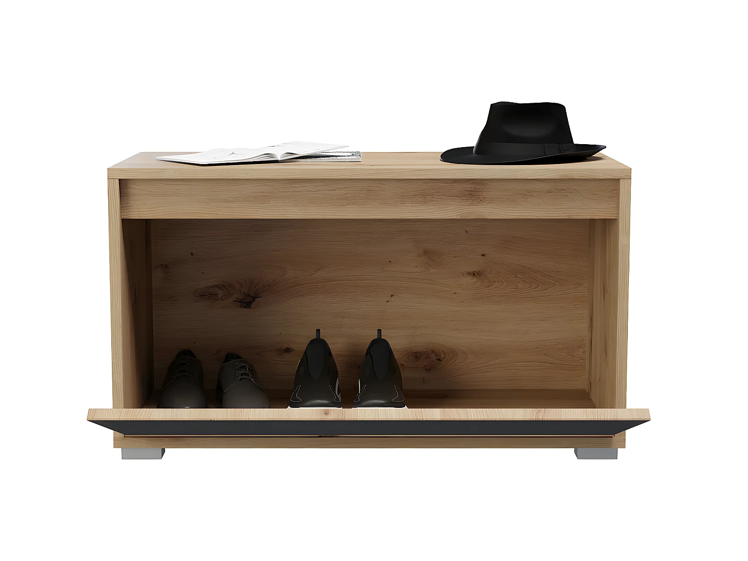 Torino banc avec stockage chêne décor.