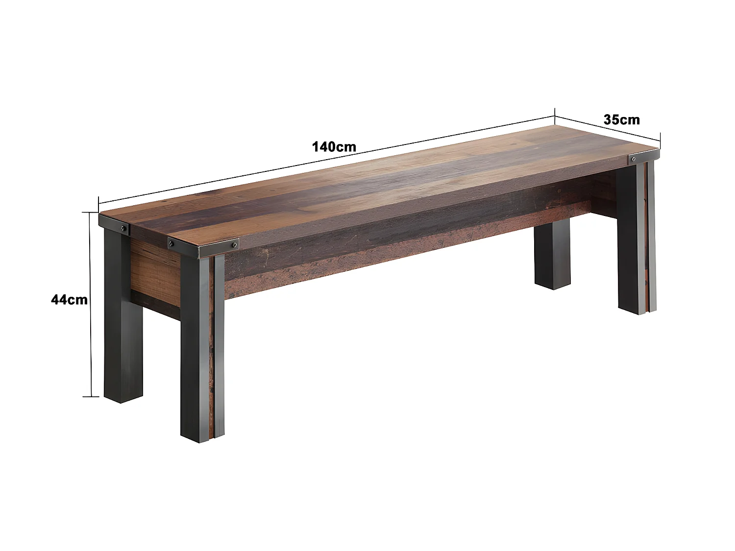 PrimePier bank oud houten decor, eiken decor.