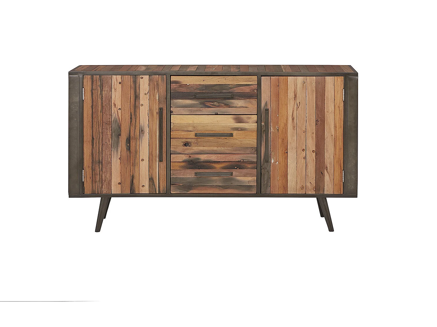 Nordic dressoir hoog met 2 deuren en 3 laden, naturel.