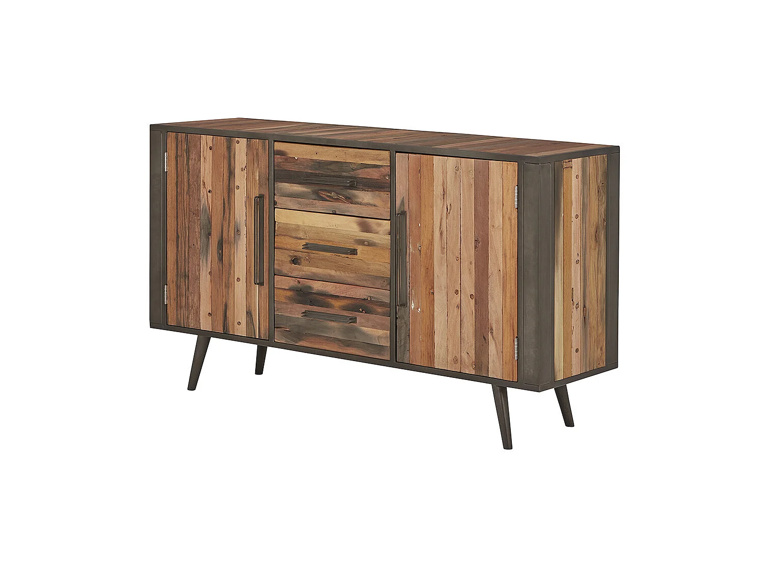 Nordic dressoir hoog met 2 deuren en 3 laden, naturel.