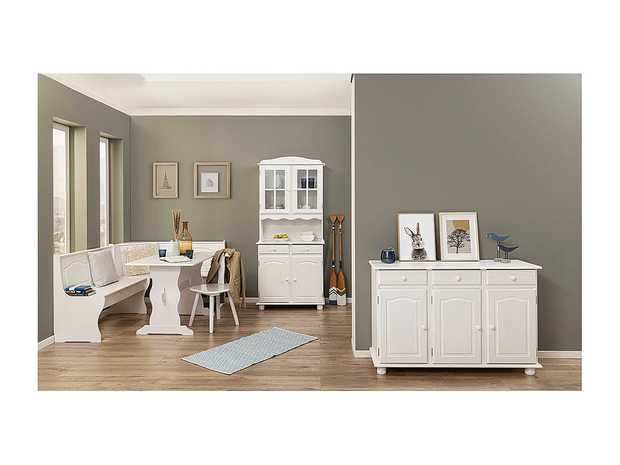 Livra dressoir 3 lades, 3 deuren wit.