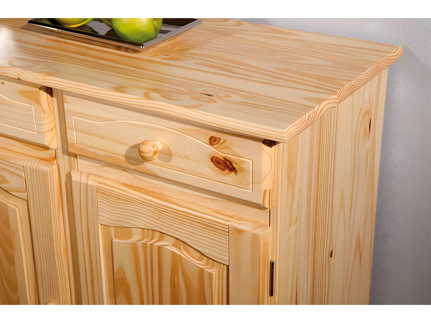 Abill Buffet 3 tiroirs, 3 portes, naturel.