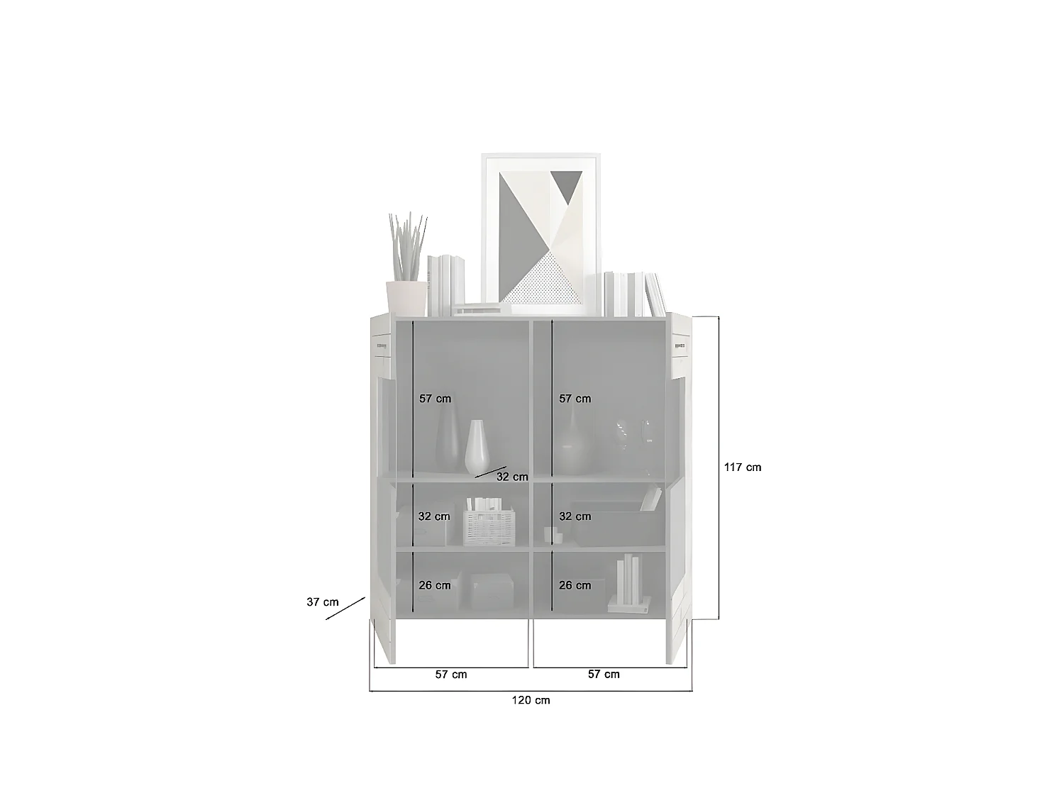 Freno buffet 2 portes gris.