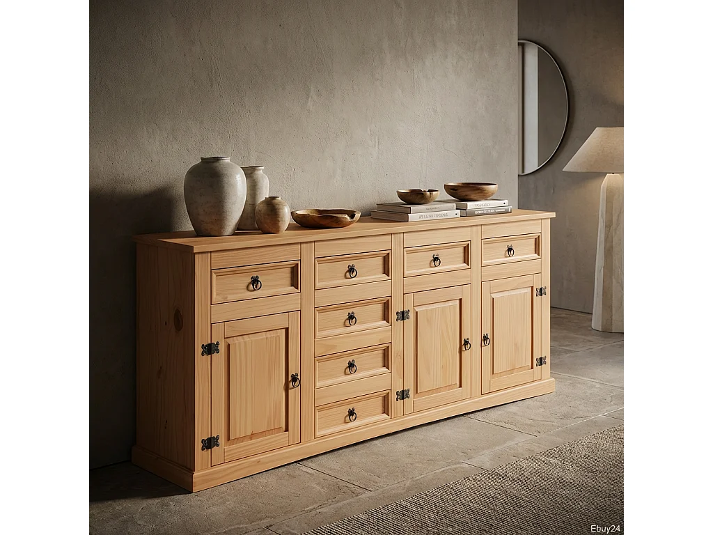 Dressoir New Mexico met 7 laden en 3 deurtjes.