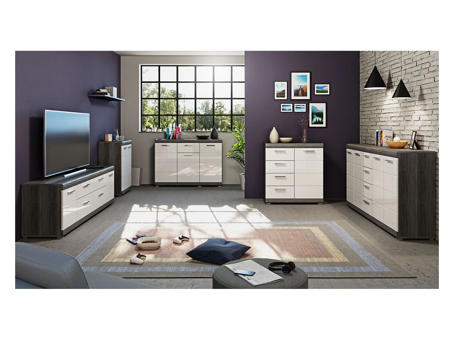 Scout Sideboard 2 Türen grau.