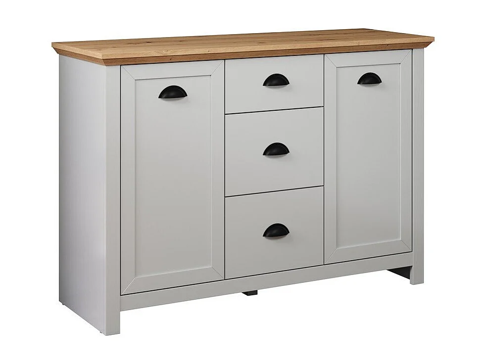 Landside dressoir 2 deuren, 3 laden, grijs.