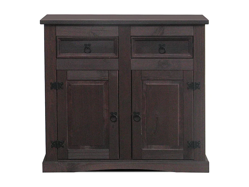 Aparador Nuevo México ancho 91 cm, alto 84 cm con 2 cajones y 2 puertas tinte colonial/encerado.