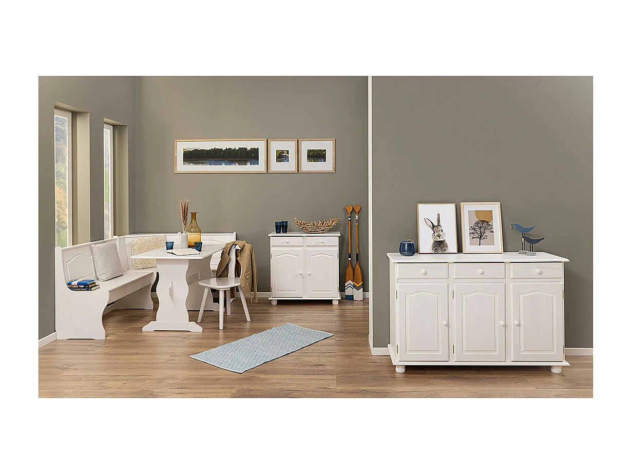 Lovo Sideboard 2 Schubladen, 2 Türen, weiss.