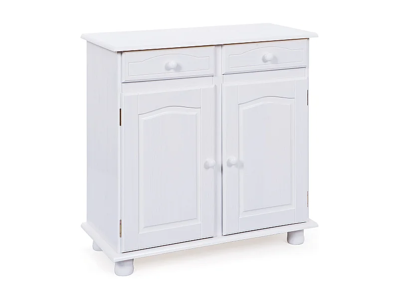 Lovo Buffet 2 tiroirs, 2 portes, blanc.