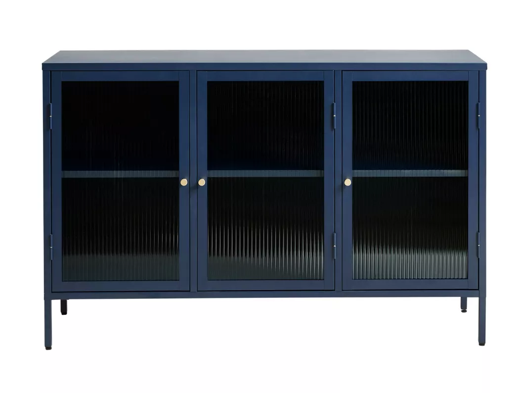 Kauf Unique Bronco Sideboard 3 Glastüren blau