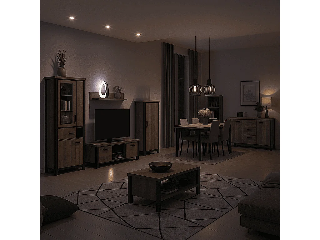 Emile dressoir 3 deuren, 3 laden, eik decor.