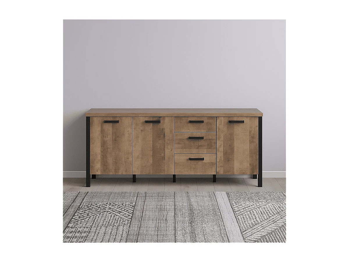 Credenza bassa 3 ante e 3 cassetti L214 cm - EMILE