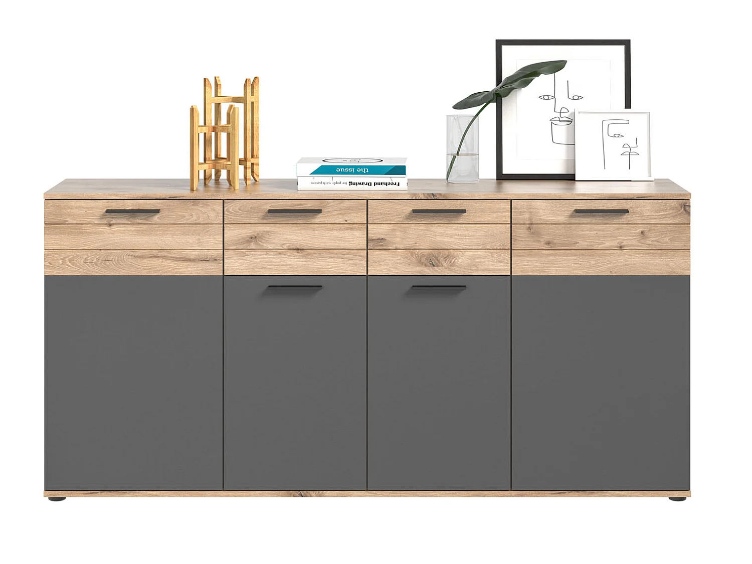 Mason Sideboard 4 Türen, 1 Schublade Eiche dekor.