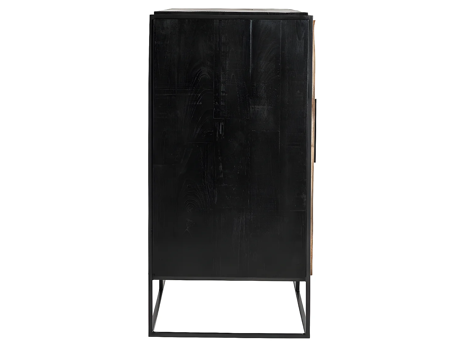 Rustika Buffet avec 2 portes, bois de bateau, rustique et noir.