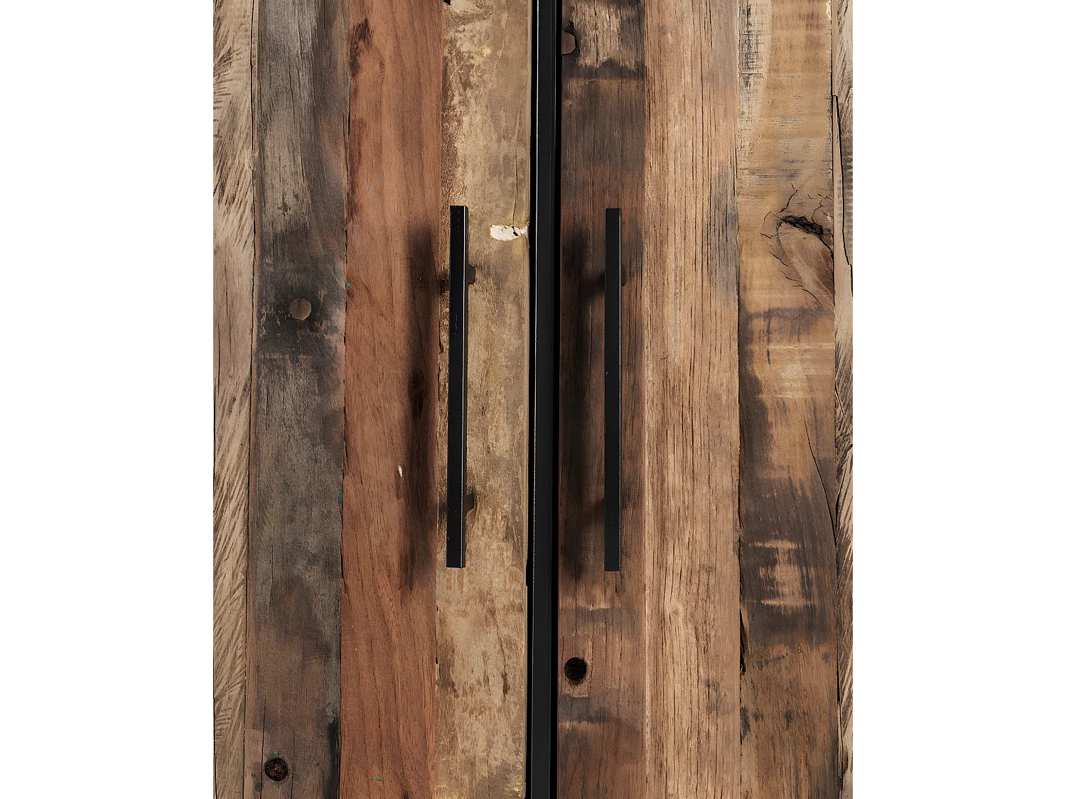 Rustika Buffet avec 2 portes, bois de bateau, rustique et noir.