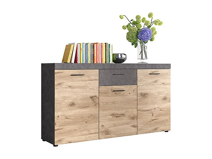 Swift dressoir 3 deuren, 1 lade eik decor.