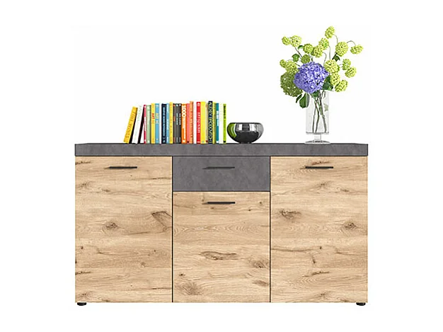 Swift dressoir 3 deuren, 1 lade eik decor.