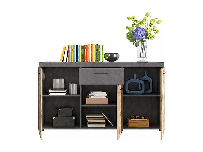 Swift dressoir 3 deuren, 1 lade eik decor.