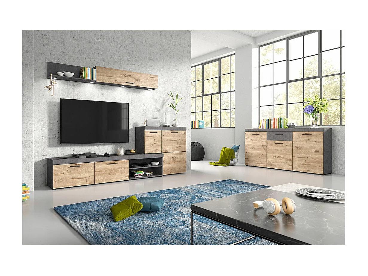 Swift dressoir 3 deuren, 1 lade eik decor.