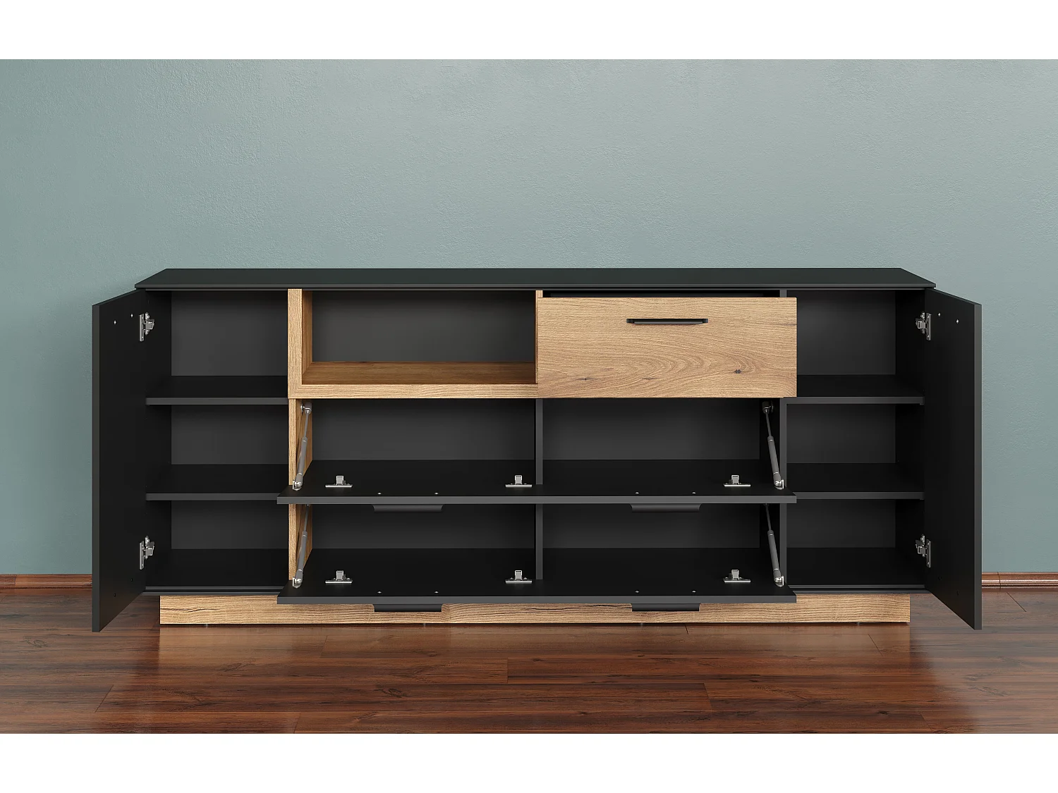 Buffet en gris et chêne Evoke Lunix 187cm