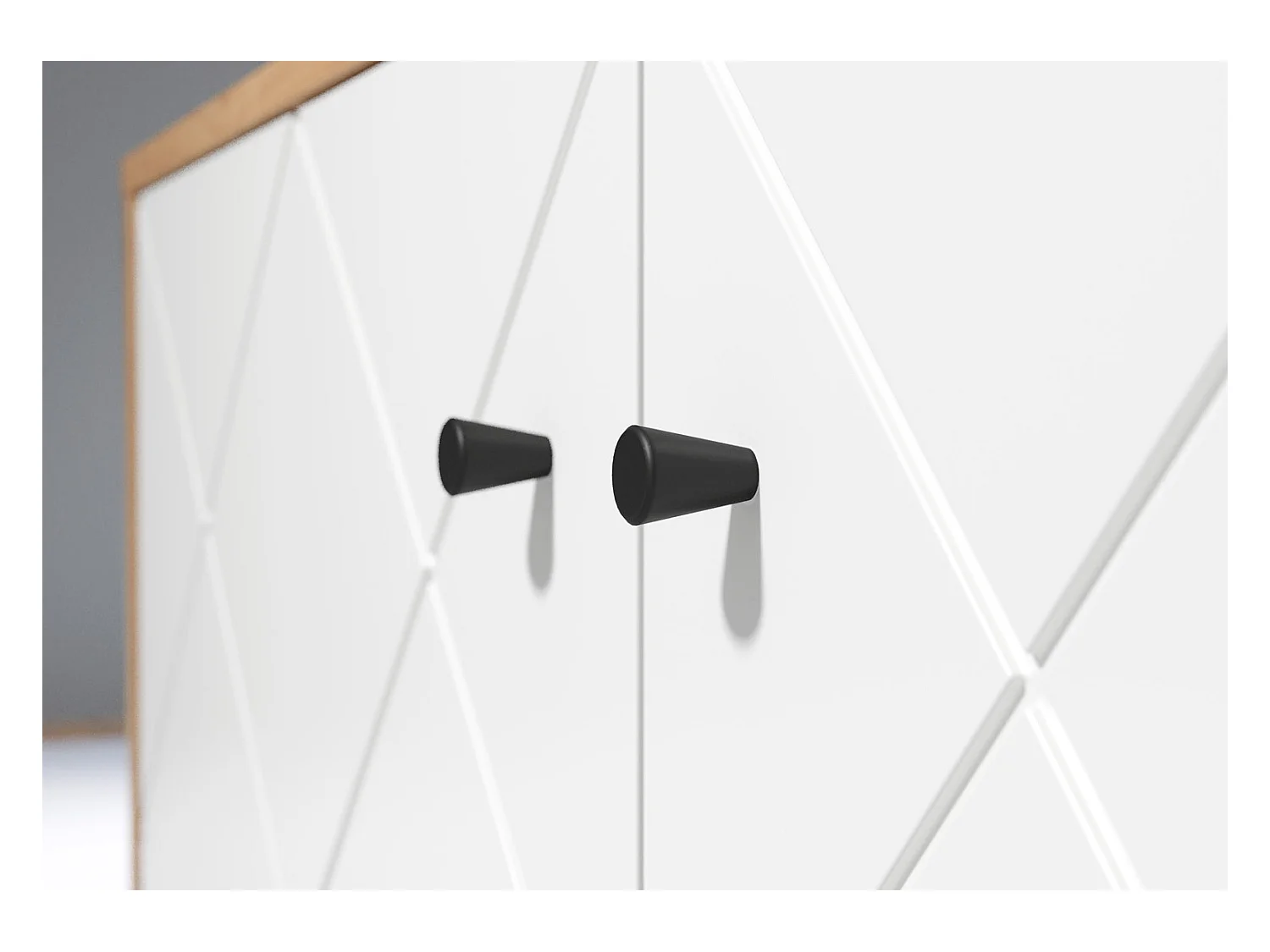 Touch dressoir 2 deuren eiken decor, wit mat.