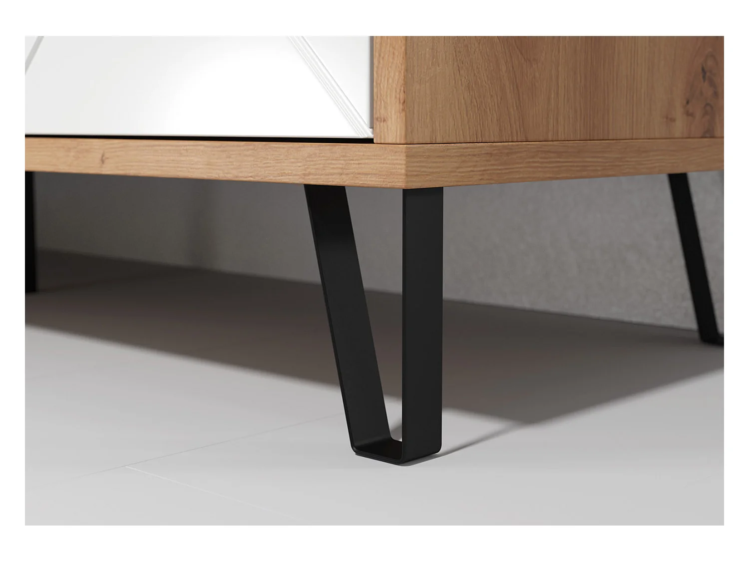 Touch dressoir 2 deuren eiken decor, wit mat.