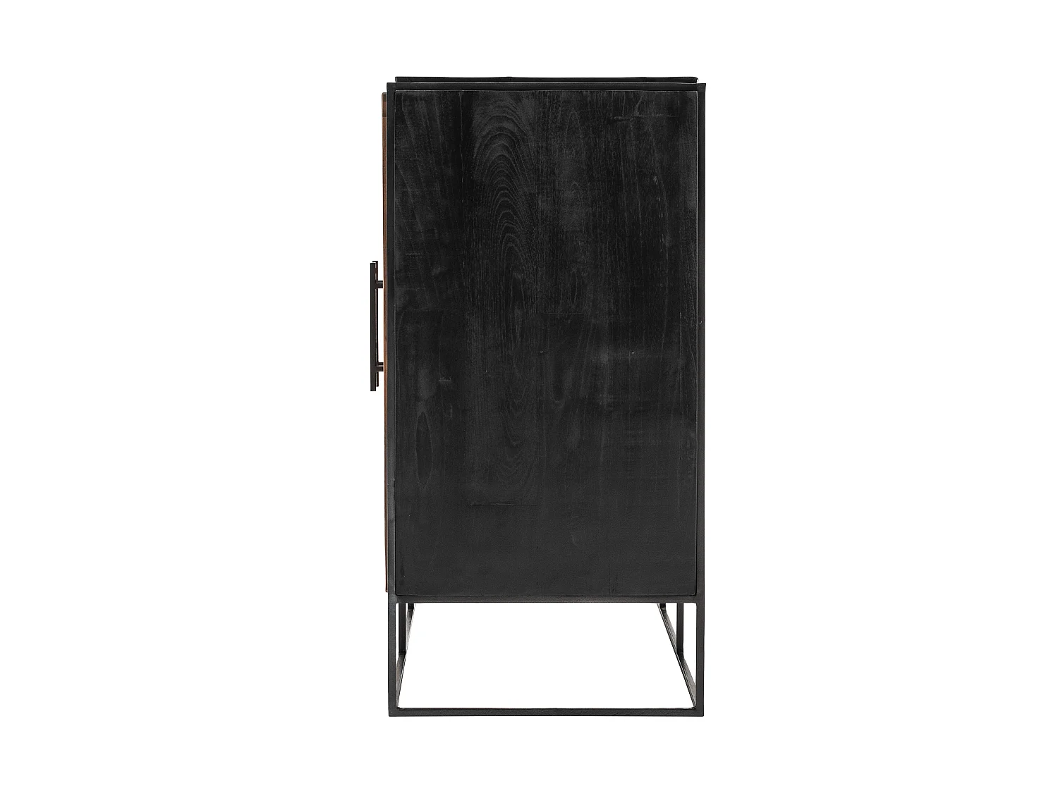 Rustika dressoir met 3 deuren, rustiek boothout & zwart.