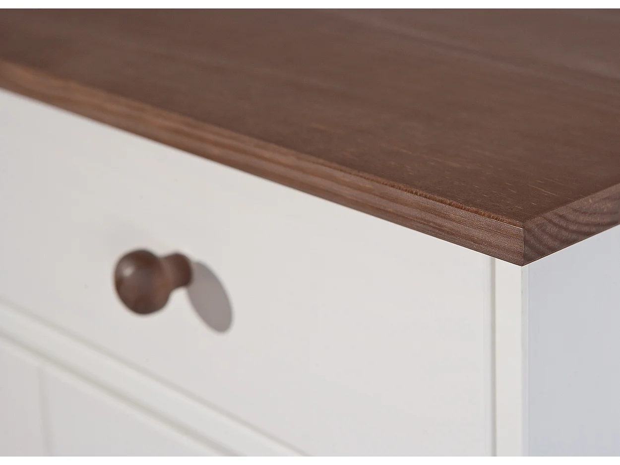 Wright Sideboard 2 Türen, 2 Schubladen, weiss, braun.