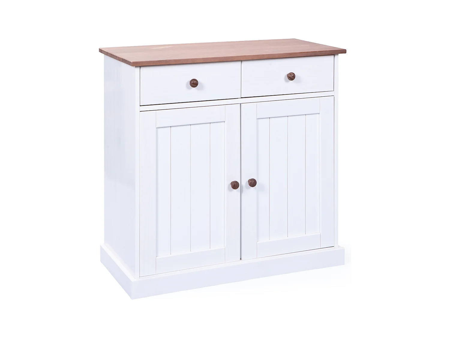 Wright dressoir 2 deuren, 2 lades wit, bruin.
