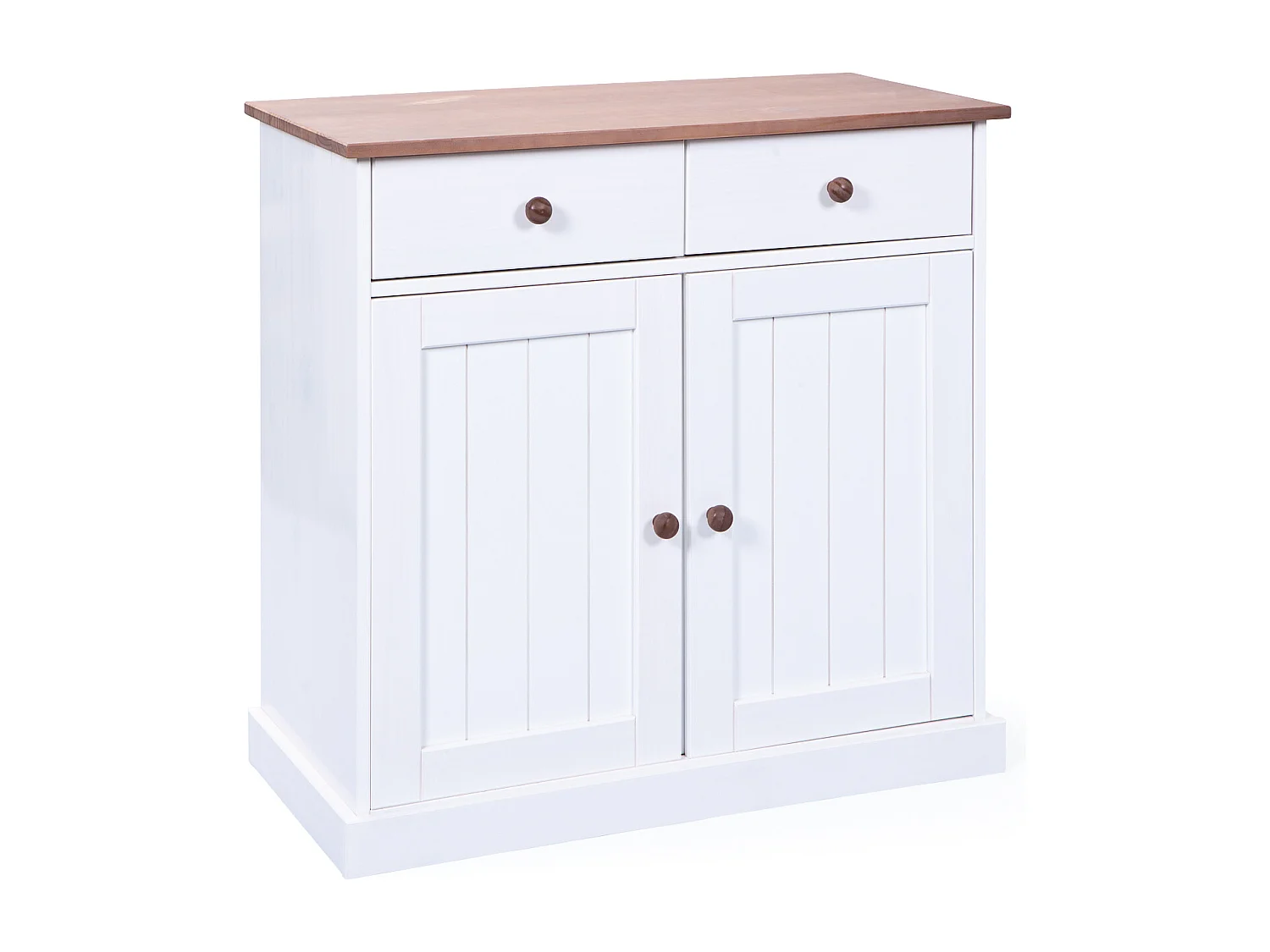 Wright dressoir 2 deuren, 2 lades wit, bruin.