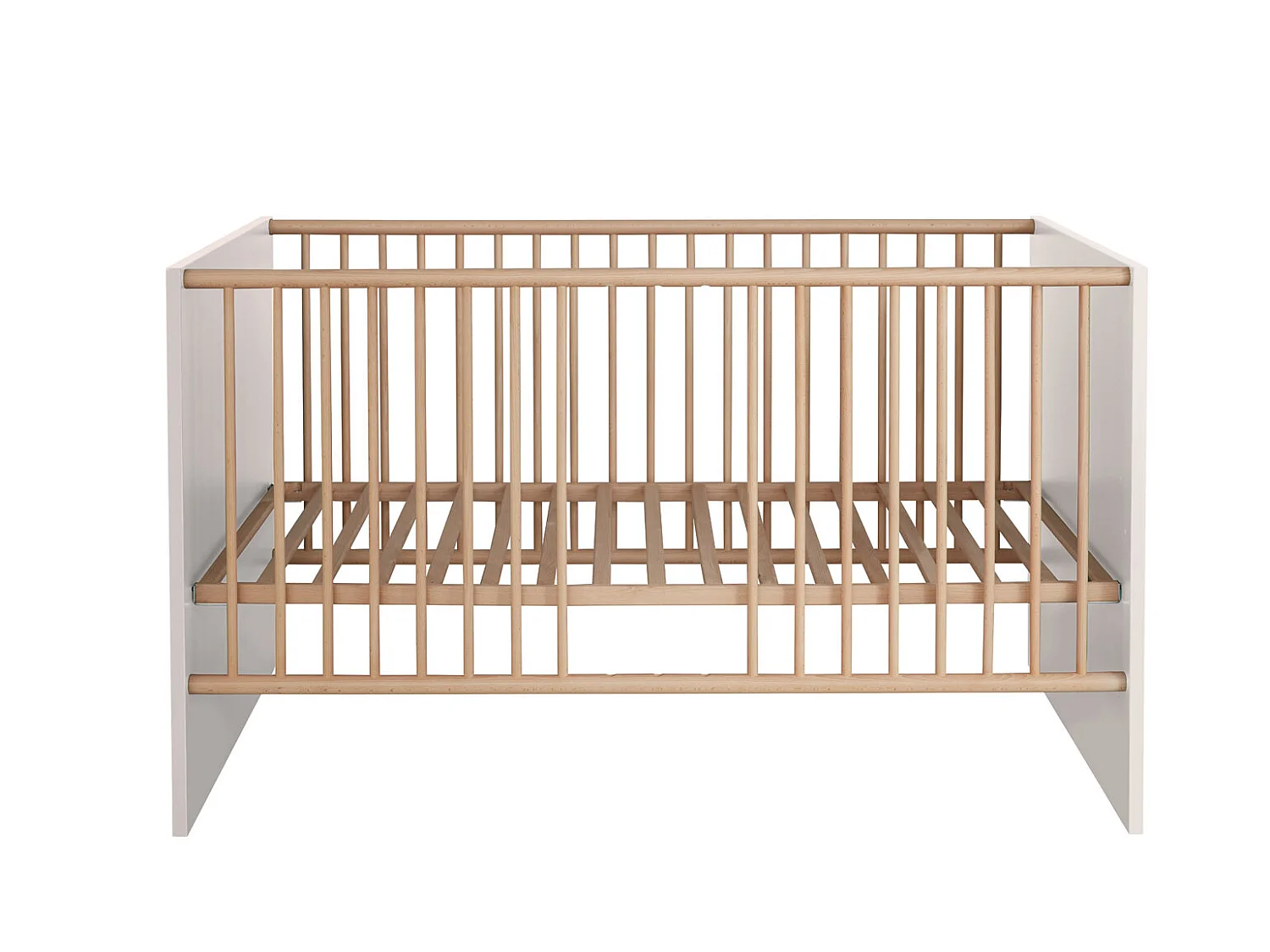 MatsBaby Lit bébé 1 espace ouvert, blanc.