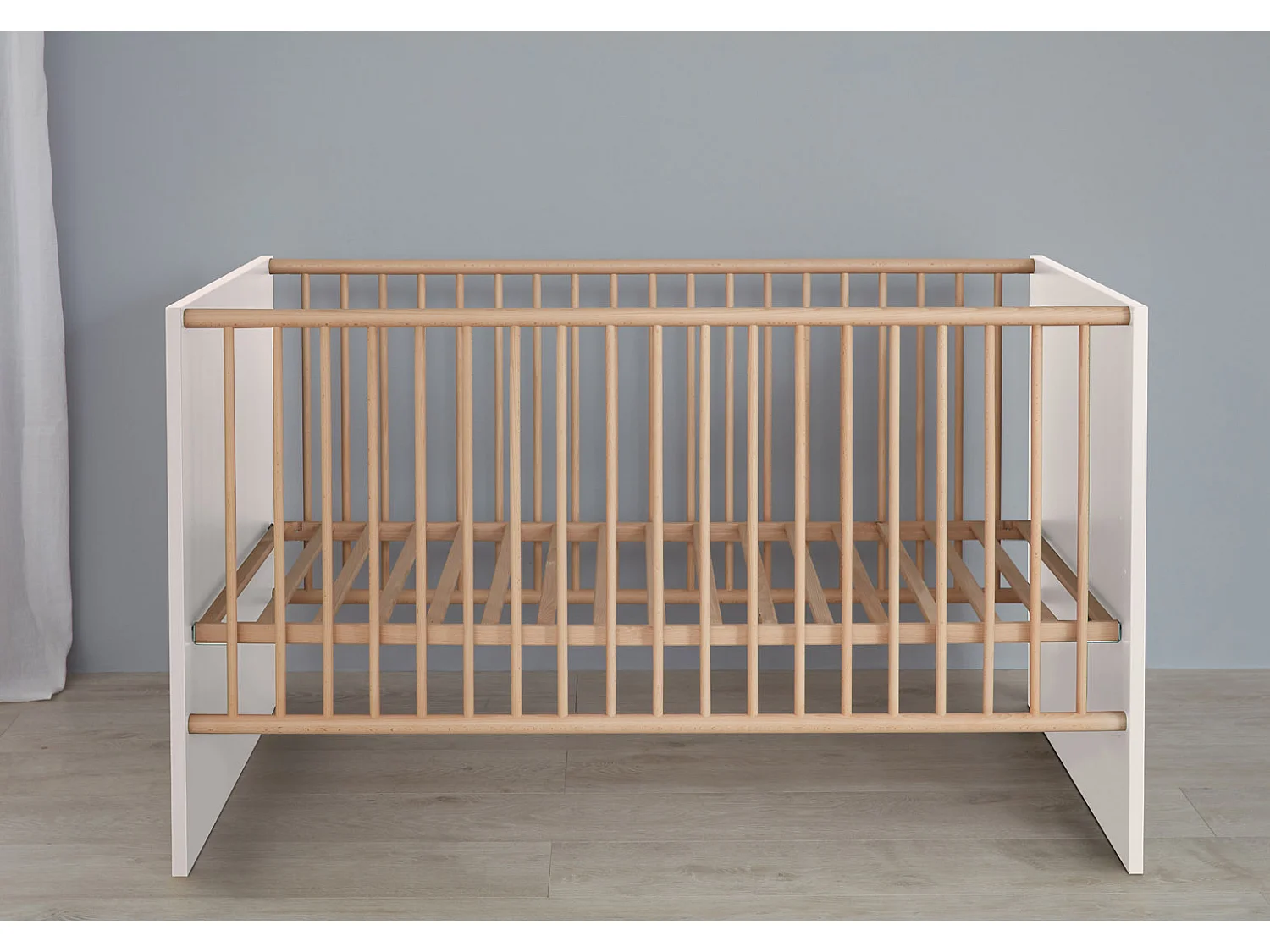 MatsBaby Lit bébé 1 espace ouvert, blanc.