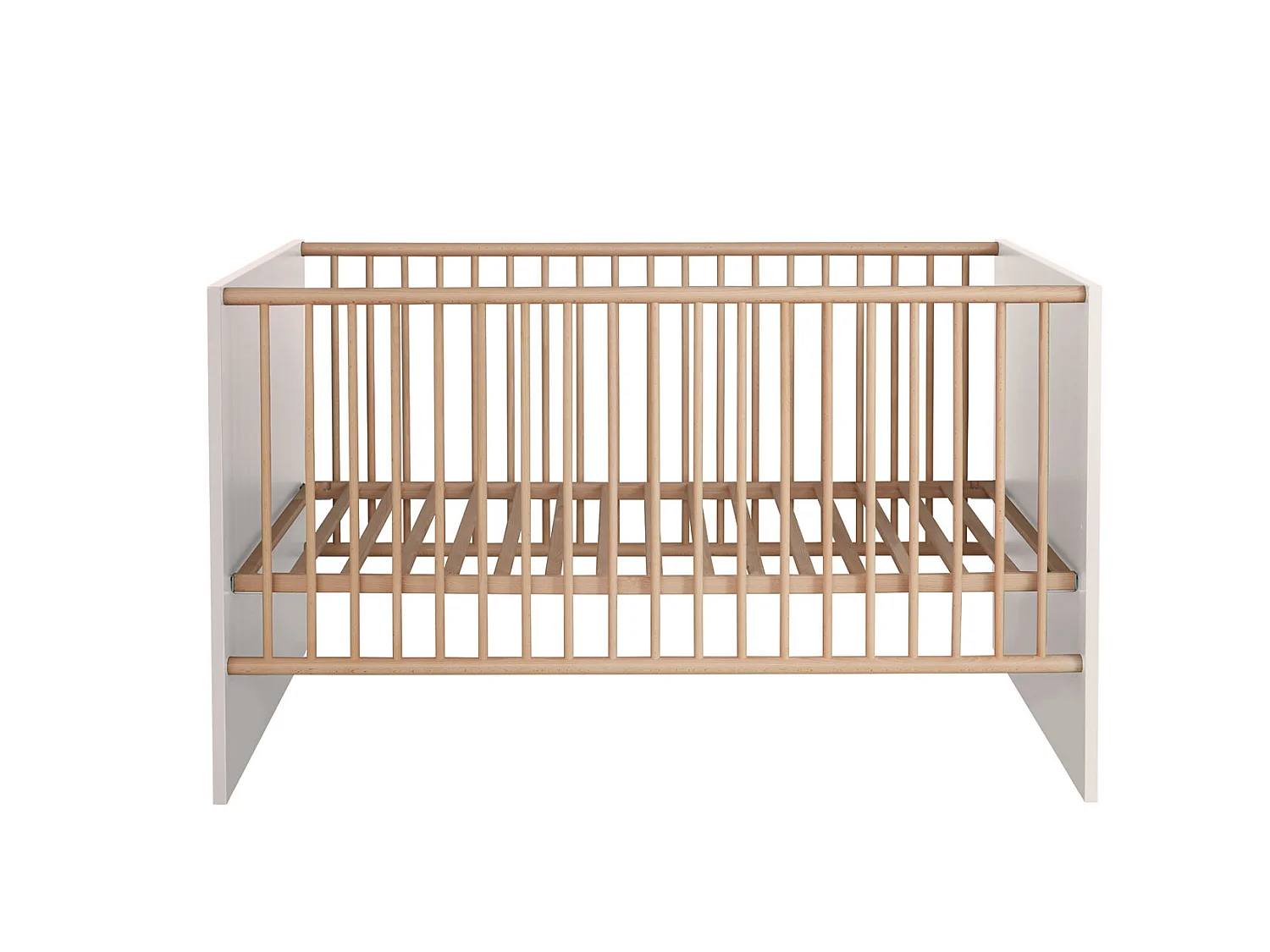 MatsBaby Lit bébé 1 espace ouvert, blanc.