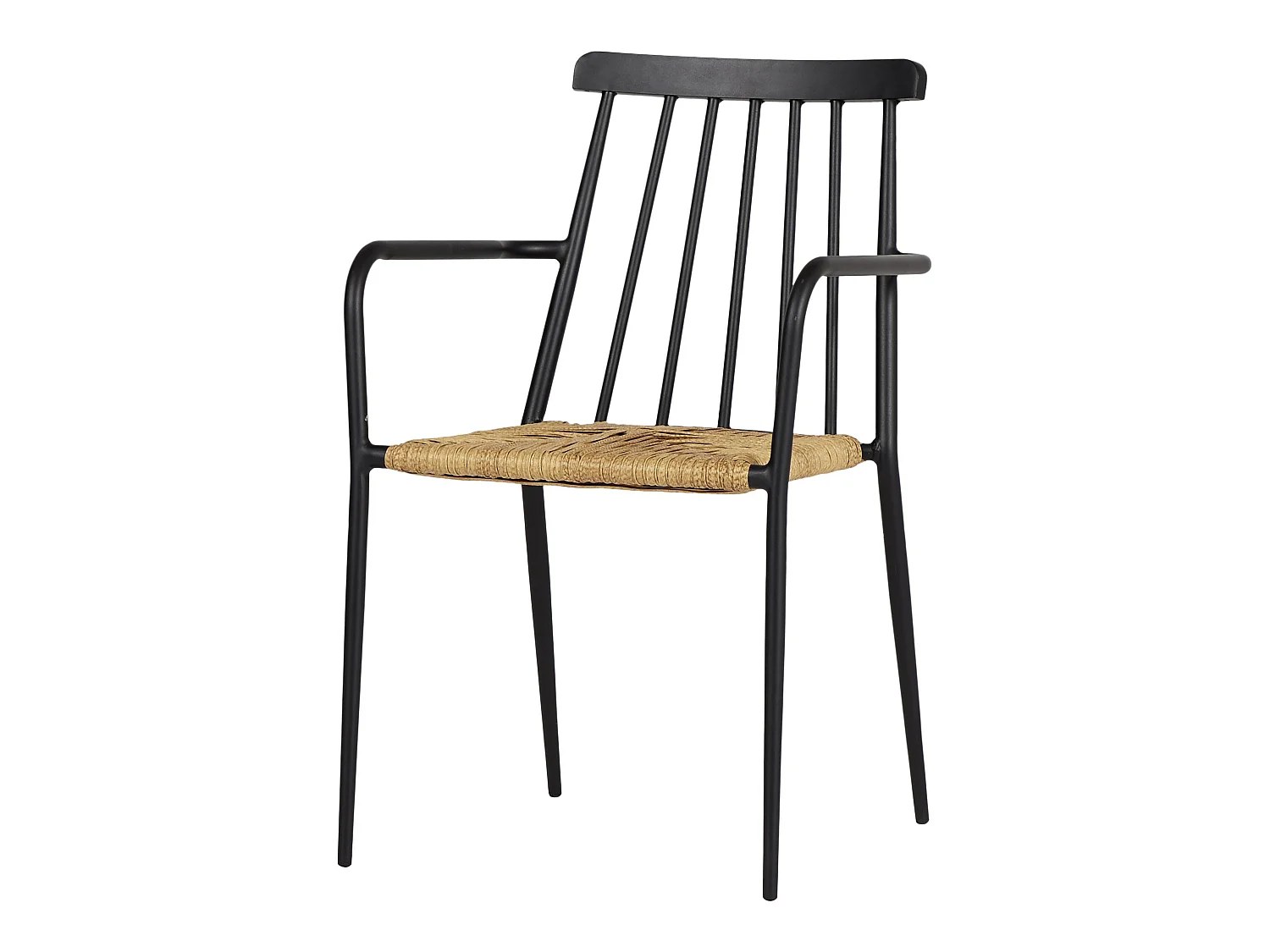 Evira Chaise de jardin empilable, noir et naturel.
