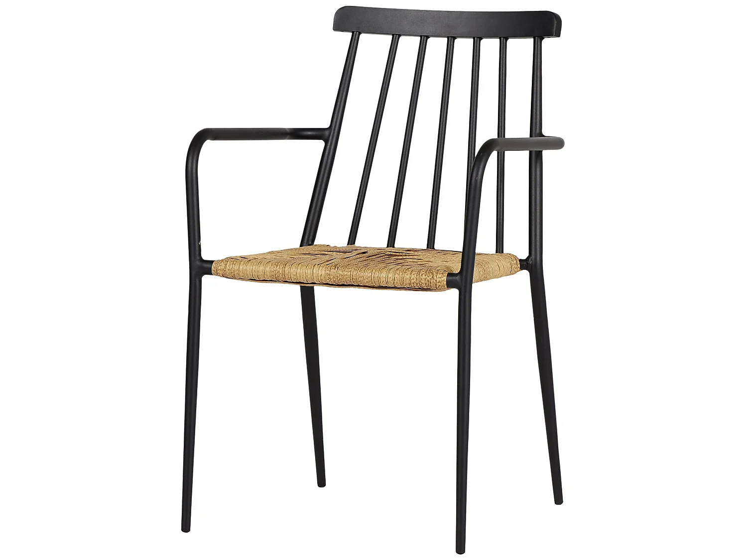 Evira Chaise de jardin empilable, noir et naturel.