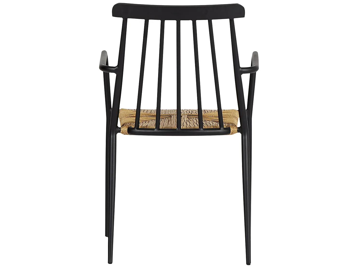 Evira Chaise de jardin empilable, noir et naturel.