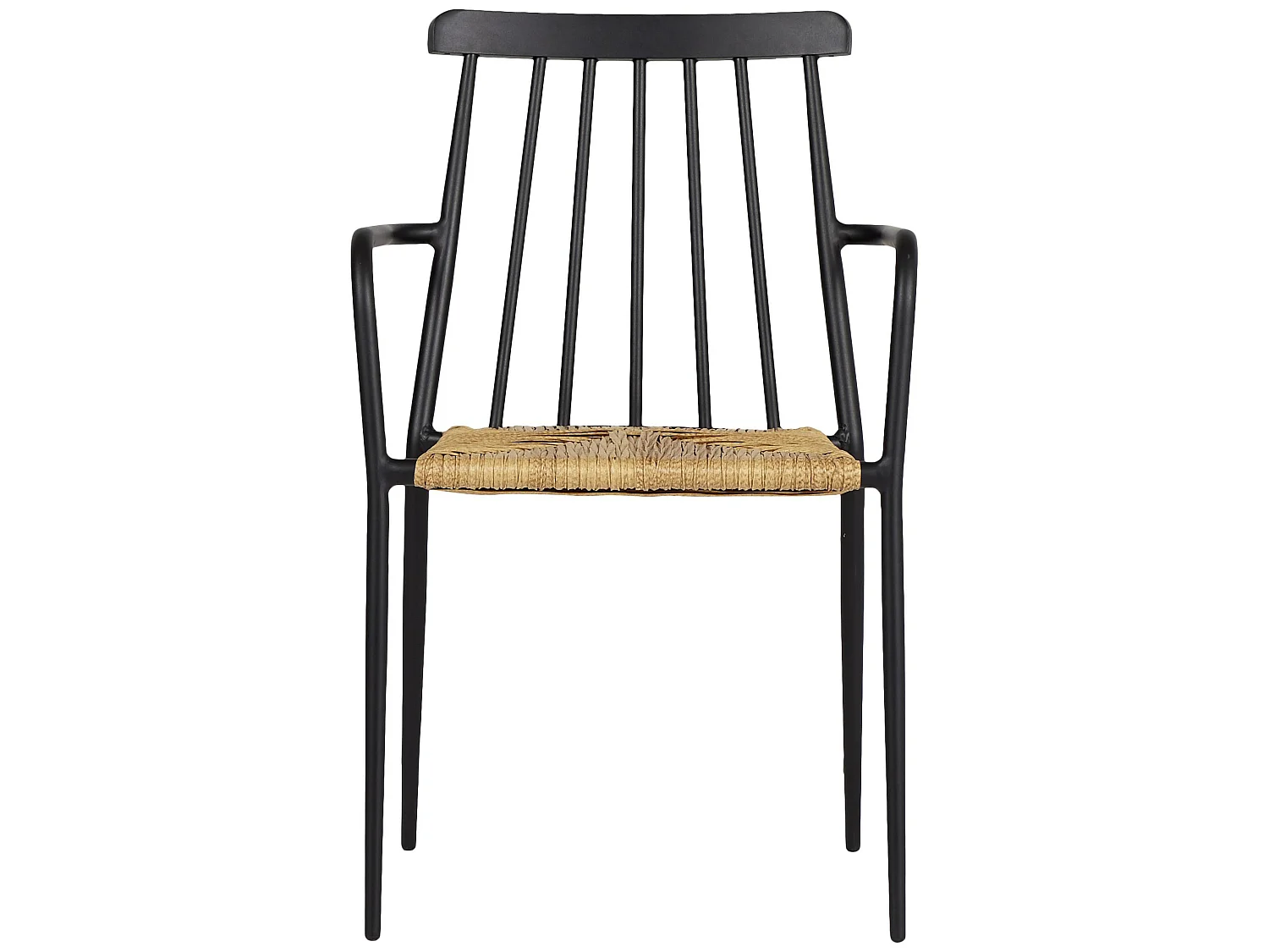 Evira Chaise de jardin empilable, noir et naturel.