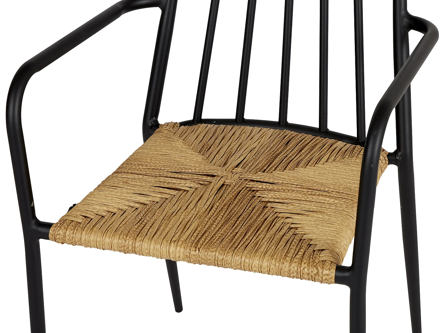 Evira Chaise de jardin empilable, noir et naturel.