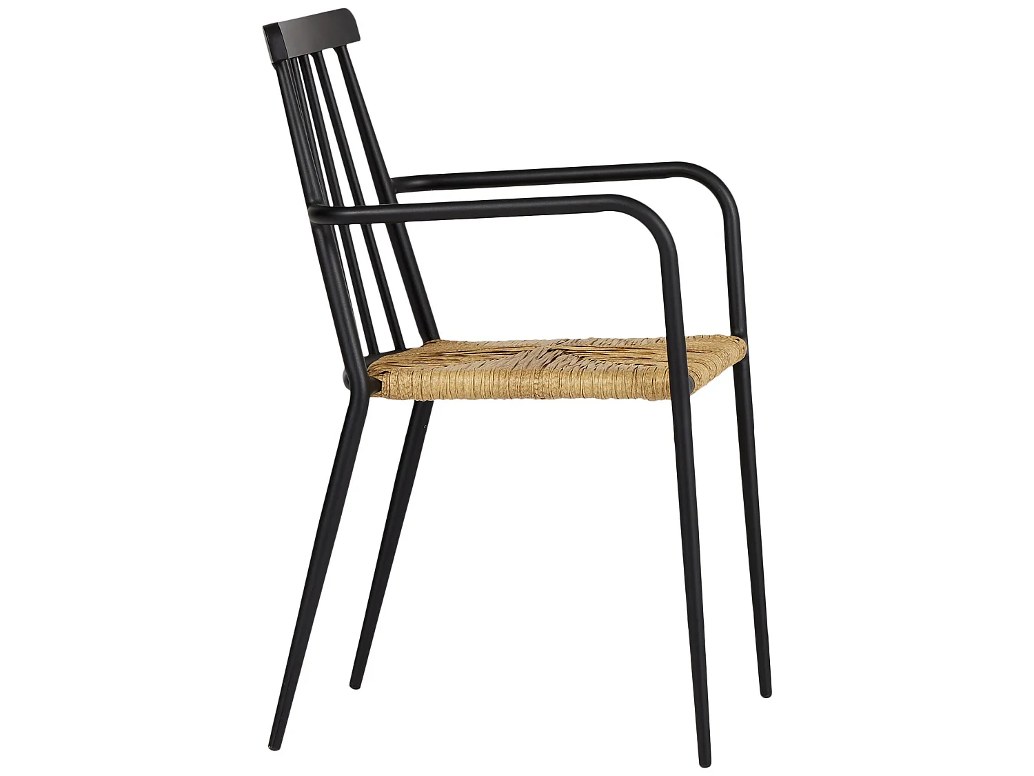 Evira Chaise de jardin empilable, noir et naturel.
