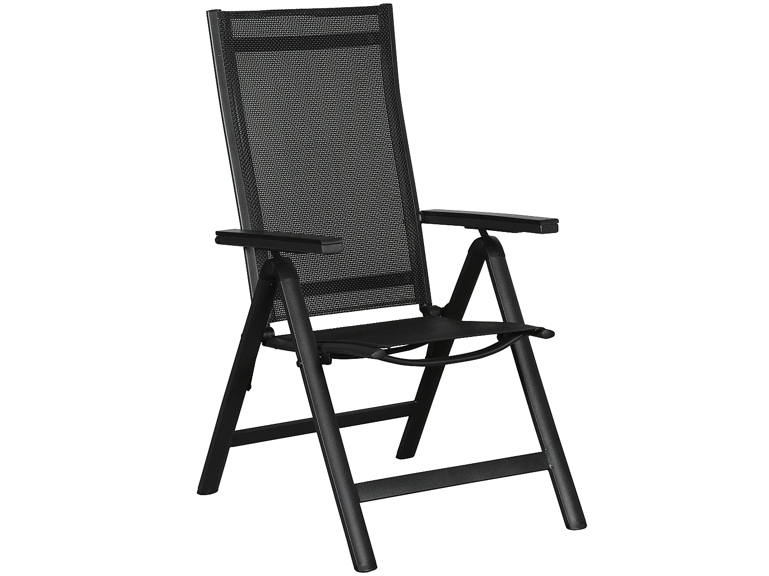 Kenny 2 x chaise de jardin, dossier réglable, 6 positions, noir/noir.