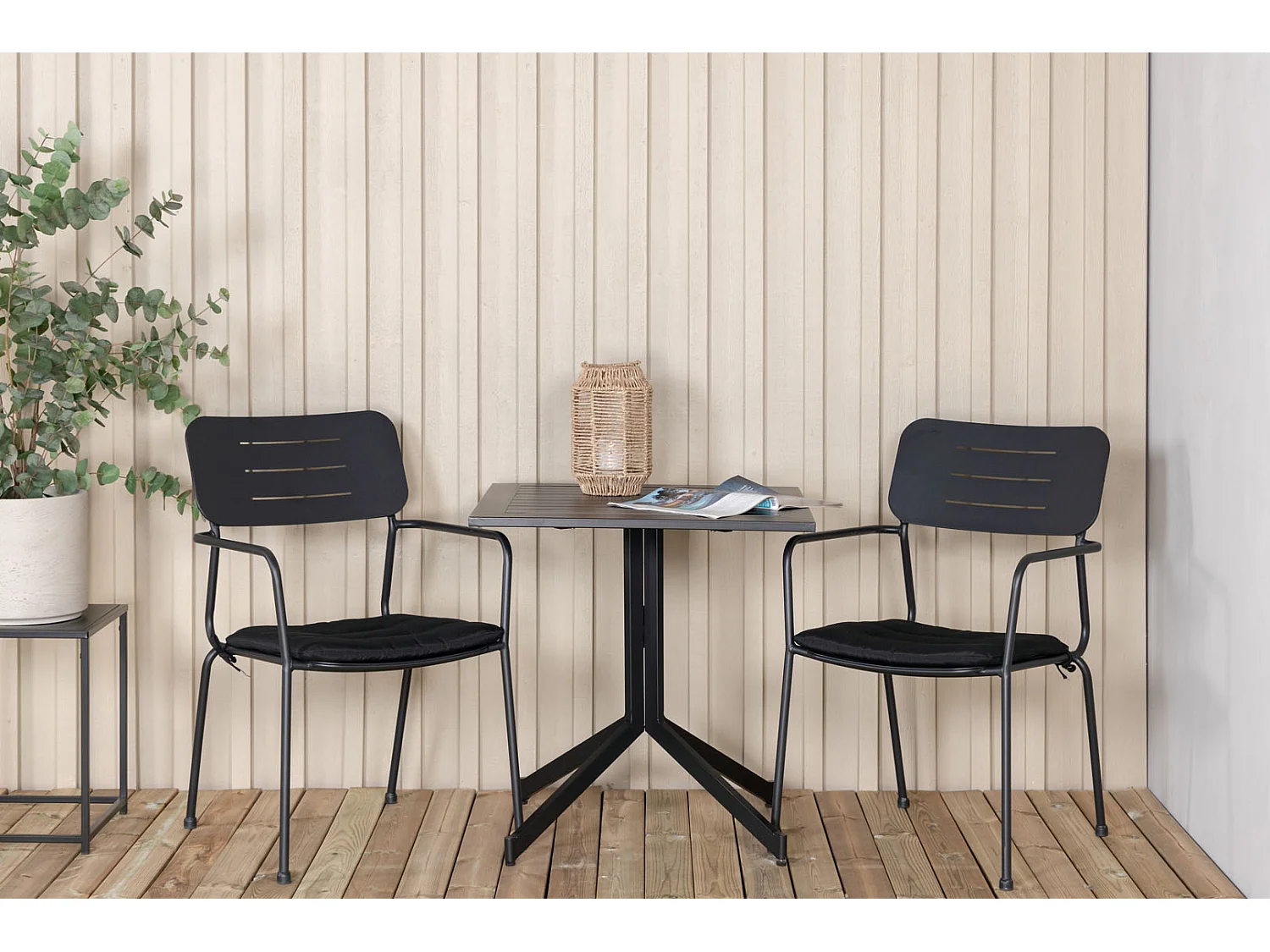 Nicke Chaise de jardin empilable, noir.