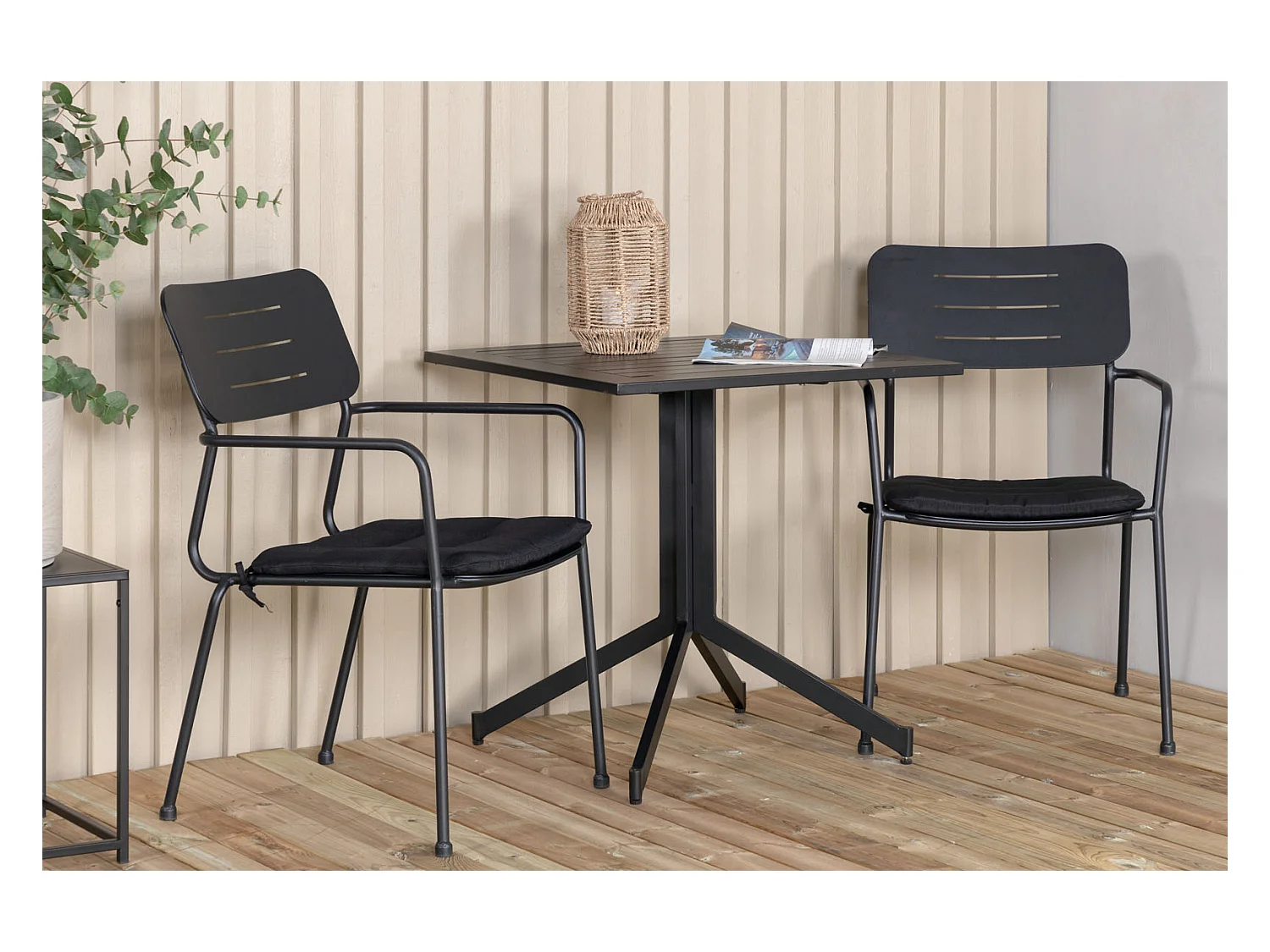 Nicke Chaise de jardin empilable, noir.