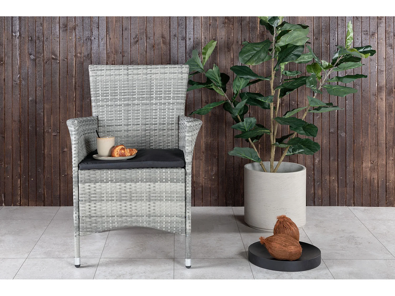 Knick Chaise de jardin avec accoudoirs gris.
